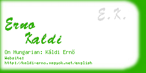 erno kaldi business card