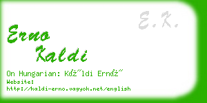 erno kaldi business card